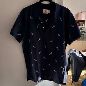 Brooks Bethers Dark Blue Polo with White Motif